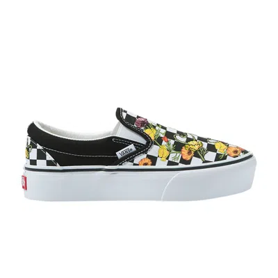 Pre-owned Vans Classic Slip-on Platform 'poppy Checkerboard' In Black
