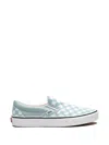 Vans Classic Slip-on Sneakers Color Theory Checkerboard Grey In Baby Blue/white