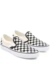 Vans Green Classic Slip-on Checkerboard Sneakers In White