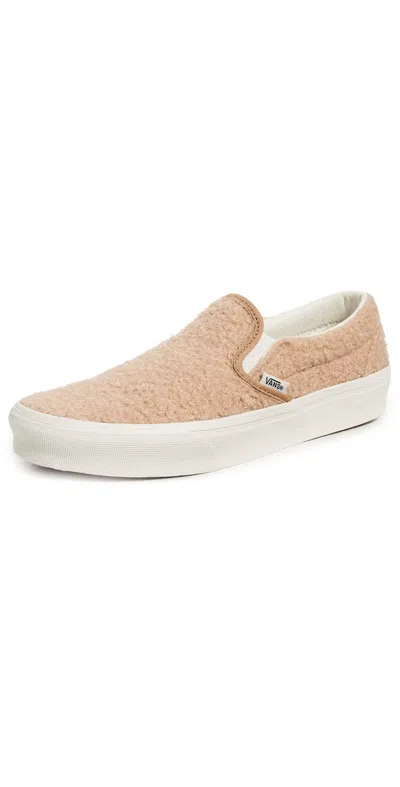 Vans Classic Slip On Sneakers Sherpa Tan In Brown