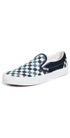 Vans Classic Slip-on Sneakers Tri-tone Check Navy In White