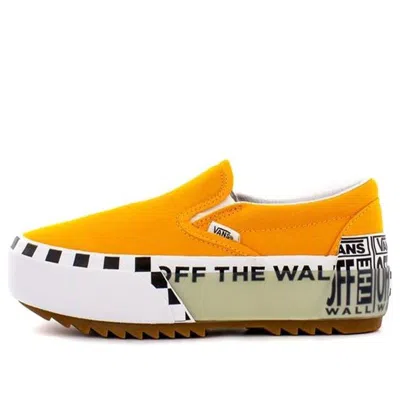 Vans Classic Slip-on Stacked 'logo Stack - Bright Marigold' In Orange