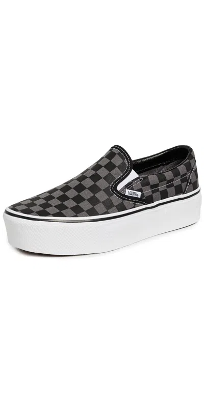 Vans Classic Slip On Stackform Sneakers Checkerboard Black/pewter