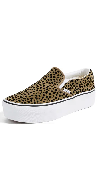 Vans Classic Slip On Stackform Sneakers Spotted Olive Brown/black