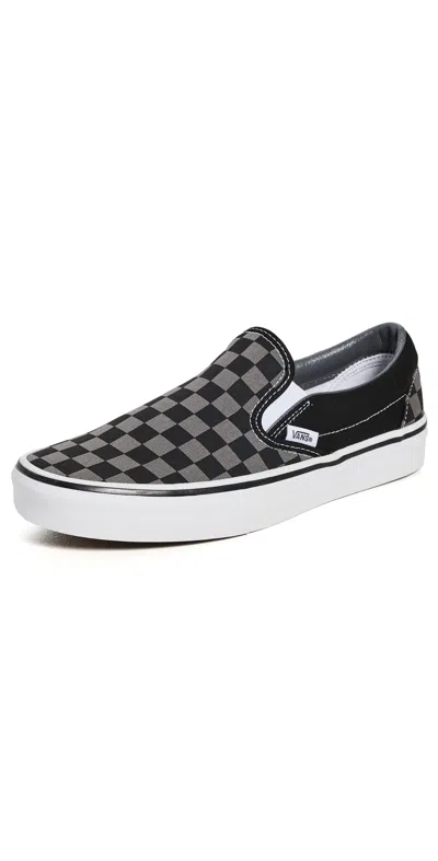Vans Classic Slip On Unisex Sneakers Black/pewter Checkerboard In Multi
