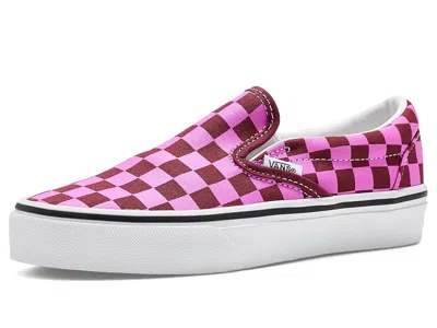 Vans Classic Slip-on (big Kid) Kids Shoes Checkerboard Red/pink: 3.5 Big Kid M, Textile