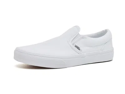 Vans Classic Slip-on (big Kid) Kids Shoes True White: 3.5 Big Kid M, Textile