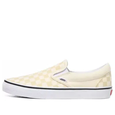 Vans Classic Slip-on 'checkerboard Classic White' In Yellow