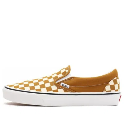 Vans Classic Slip-on 'checkerboard - Golden Brown' In Yellow