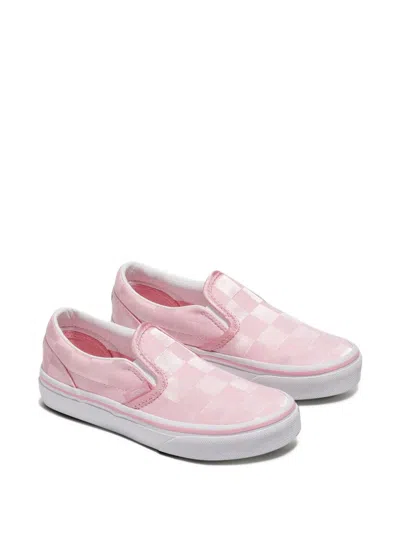Vans Kids' Classic Slip-on Checkered Sneakers In Pink