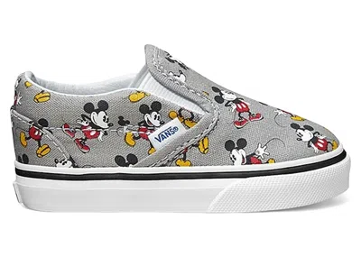 Pre-owned Vans Classic Slipon Disney Mickey Mouse Sneakers In Frost Grey In Gray