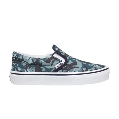 Pre-owned Vans Classic Slip-on Kids 'animal Camo' | Blue | Kid's Size 6.5