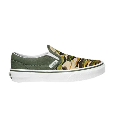 Pre-owned Vans Classic Slip-on Kids 'painted Camo Green' | Kid's Size 10.5