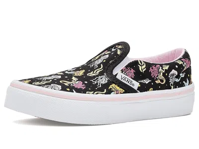 Vans Classic Slip-on (little Kid) Kid's Shoes Glow Mermaid Black/pastel Pink : 12 Little Kid M, Canvas