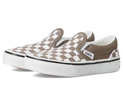 Vans Classic Slip-on (little Kid) Kids Shoes Color Theory Checkerboard Walnut : 13 Little Kid M, Canvas In Brown