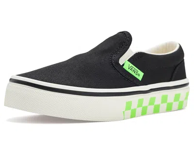 Vans Classic Slip-on (little Kid) Kids Shoes Glow Black/green Gecko : 1.5 Little Kid M, Canvas