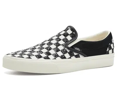 Vans Classic Slip-on Shoes Beaded Checkerboard: Men's 11 - Women's 12.5 Medium In White