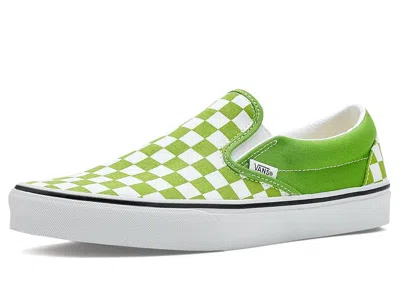 Vans Classic Slip-on Shoes Color Theory Checkerboard Lime Burst : In Multi