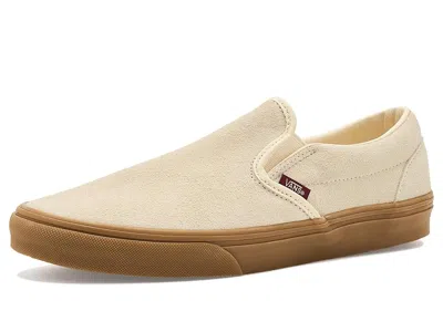 Vans Classic Slip-on Shoes Cream/burgundy: Men's 6 - Women's 7.5 Medium In Neutral