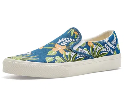 Vans Classic Slip-on Shoes Floral Navy: Men's 9.5 - Women's 11 Medium In White
