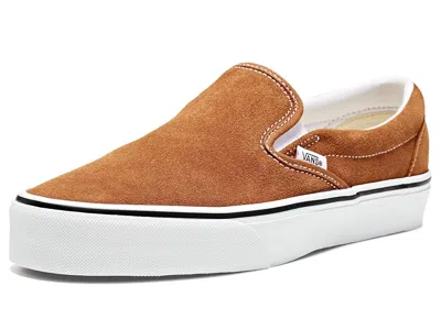 Vans Classic Slip-on Shoes Suede Glazed Ginger: Men's 5.5 - Women's 7 Medium, Textile In Brown