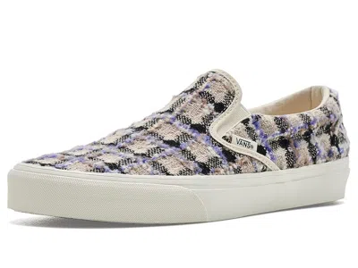 Vans Classic Slip-on Shoes Tweed Turtledove: Men's 4.5 - Women's 6 Medium, Canvas/leather/suede In Multi