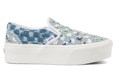 Pre-owned Vans Classic Slipon Stackfoam Weave (women's) Sneakers In Denim