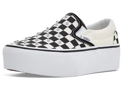 Vans Classic Slip-on Stackform (big Kid) Kid's Shoes Rhinestone Black/white: 6.5 Big Kid M