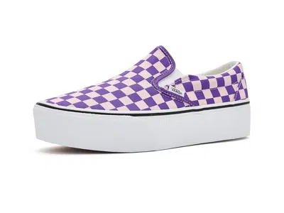 Vans Classic Slip-on Stackform Shoes Checkerboard Pale Pink/prism Purple: Men's 6.5 - Women's 8 Medium