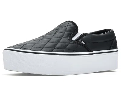 Vans Classic Slip-on Stackform Shoes Quilted Leather Black : In Multi