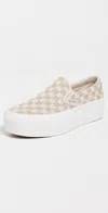 Vans Classic Slip-on Stackform Sneakers Check Mushroom/marshmallow In Neutral