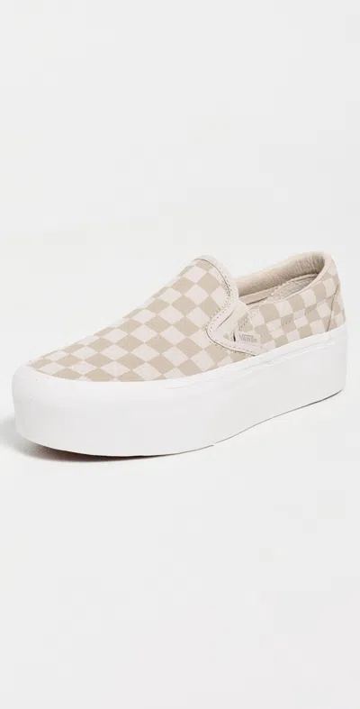 Vans Classic Slip-on Stackform Sneakers Check Mushroom/marshmallow In Neutral