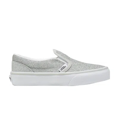 Pre-owned Vans Classic Slip-on V Kids 'glitter - Silver' | Kid's Size 3