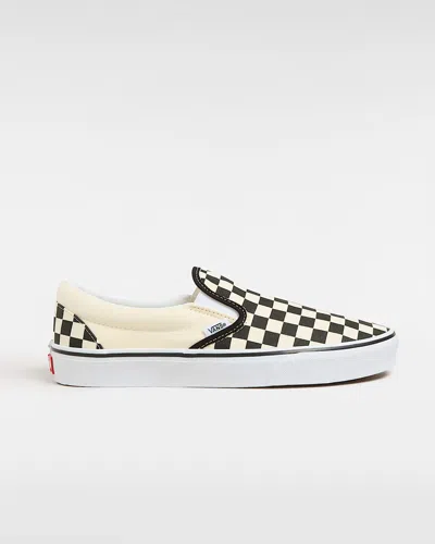 VANS CLASSIC VN000EYEBWW MEN'S BLACK WHITE CHECKERBOARD SLIP-ON SHOES TF6687