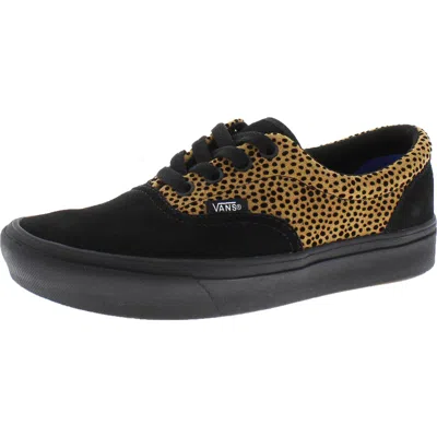 Vans Comfycush Era Womens Printed Low To Fashion Sneakers In Black