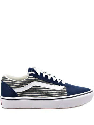 Vans Comfycush Old Skool Striped Sneakers In Blue