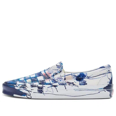 Vans Connor Tingley X Og Classic Slip-on Lx 'checkerboard - White Blue'