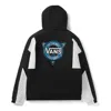 Vans Contrast Color Stitching Hooded Track Jacket Couple Style Black