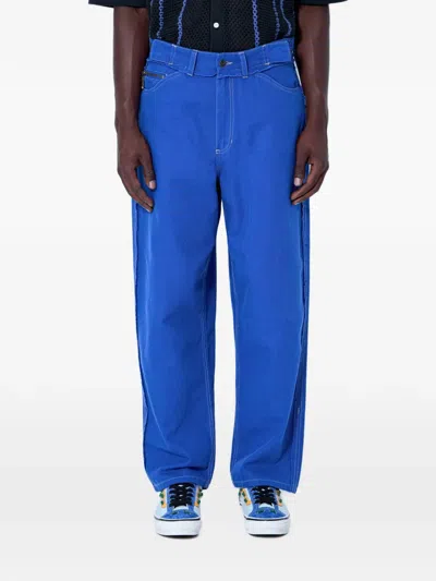 Vans Contrast-topstitch Wide-leg Jeans In Blue