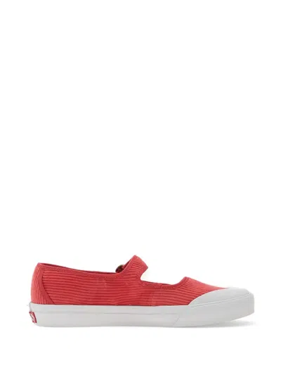 Vans Corduroy Buckle-strap Sneakerinas In Red
