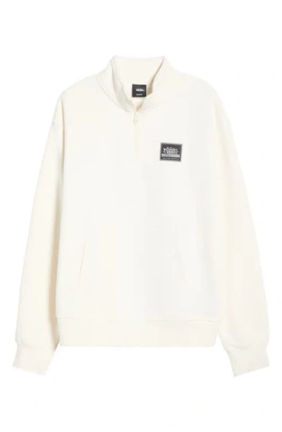 Vans Cotton Blend Quarter Zip Sweatshirt In White