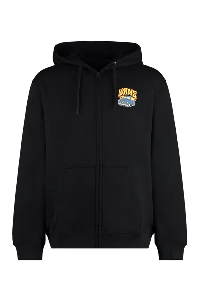 Vans Cotton Full Zip Hoodie In Black