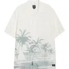 Vans Creswell Palm Tree Print Camp Shirt In White
