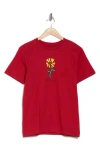 Vans Dancing Flowers Graphic T-shirt In Cardinal