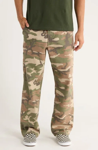 Vans Drill Chore Camo Print Cotton Pants In Multi