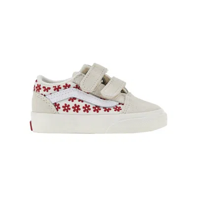 Vans Embroidered Canvas Old Skool Sneakers Kids In White
