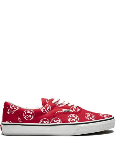 Vans Era Slogan-print Sneakers In Red