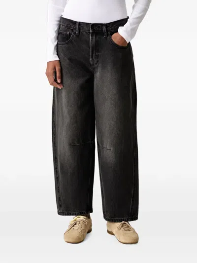 Vans Faded-effect Panelled Jeans In Gray