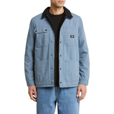 Vans Drill Faux Shearling Lined Chore Coat In Blue Mirage