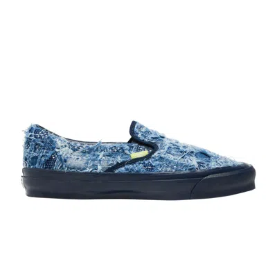 Pre-owned Vans Fdmtl X Og Classic Slip-on Lx 'distressed Indigo' In Blue
